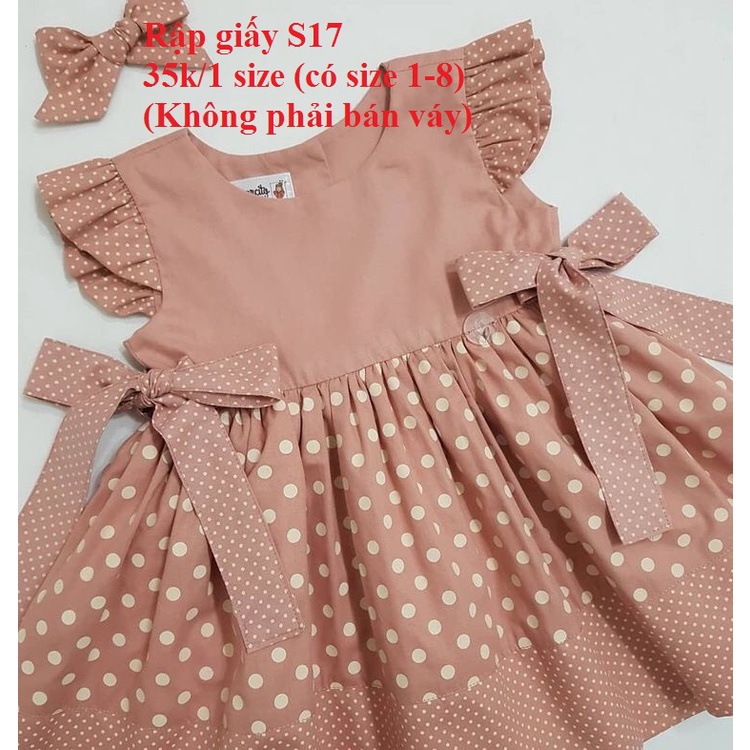 RẬP GIẤY VÁY BÉ S17 (KHÔNG PHẢI BÁN VÁY-đây là bản thiết kế bằng giấy)