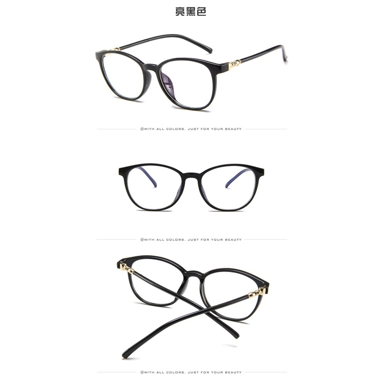 Mắt Kính Gọng Tròn Chống Tia Sáng Xanh Phong Cách Hàn Quốc Sang Trọng