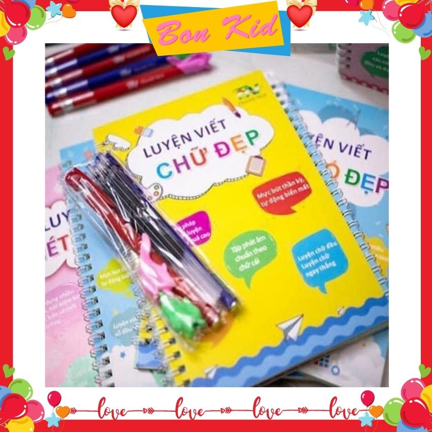 Sét Bộ 3 Đồ Chơi Giáo Dục Tập Viết Chữ, Số, Nét Cơ Bản Tự Xóa Bay Màu