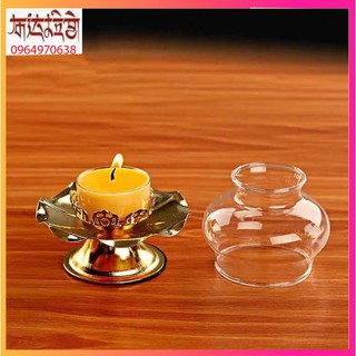Đế nến hoa sen 1 ngọn hợp kim 1.5"