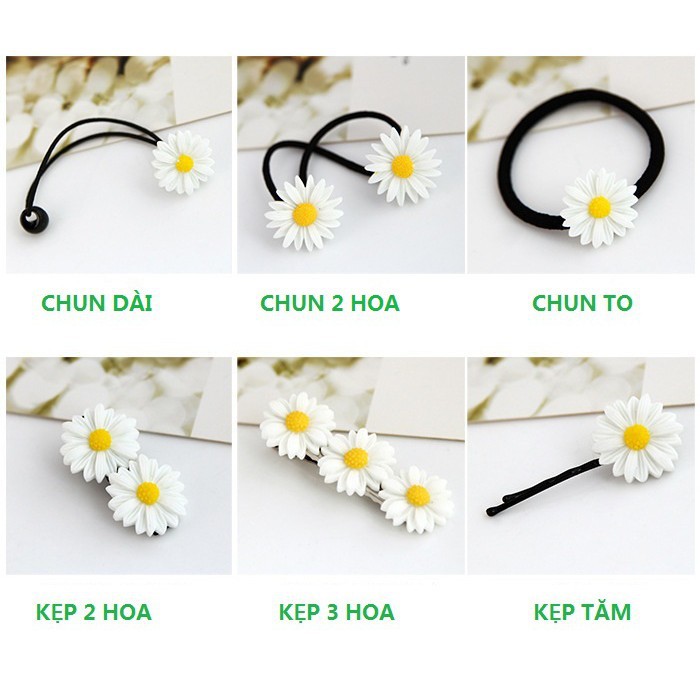 Kẹp tóc - dây buộc tóc hoa cúc