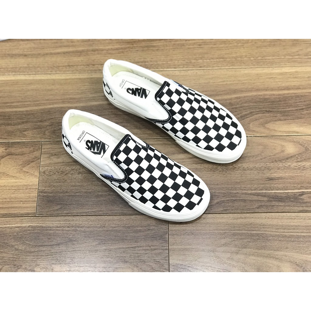 [ Freeship - Xả kho ] Giày slip on kẻ caro, giày checkerboard slip on nam nữ