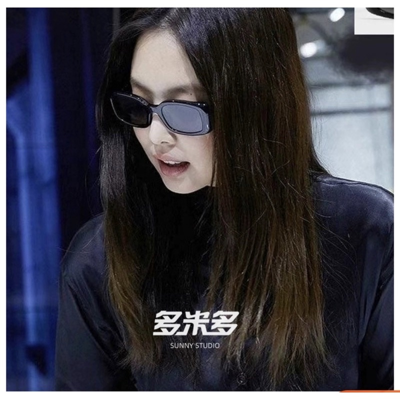 Kính mát Kính râm gọng vuông Jennie phong cách retro cổ điển J119
