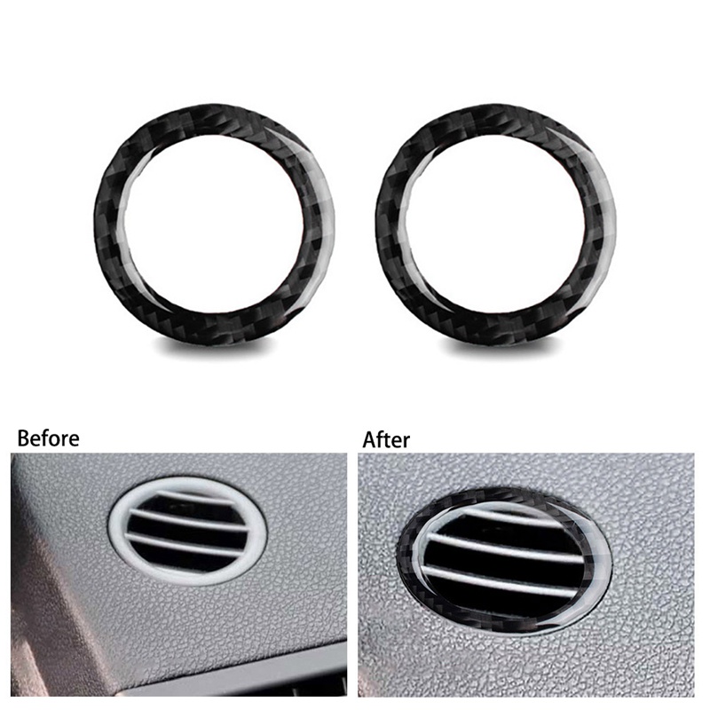 Set 5 Ốp Viền Lỗ Thông Gió Bằng Sợi Carbon Cho Xe Hơi Benz C-Class W204 2007-2013