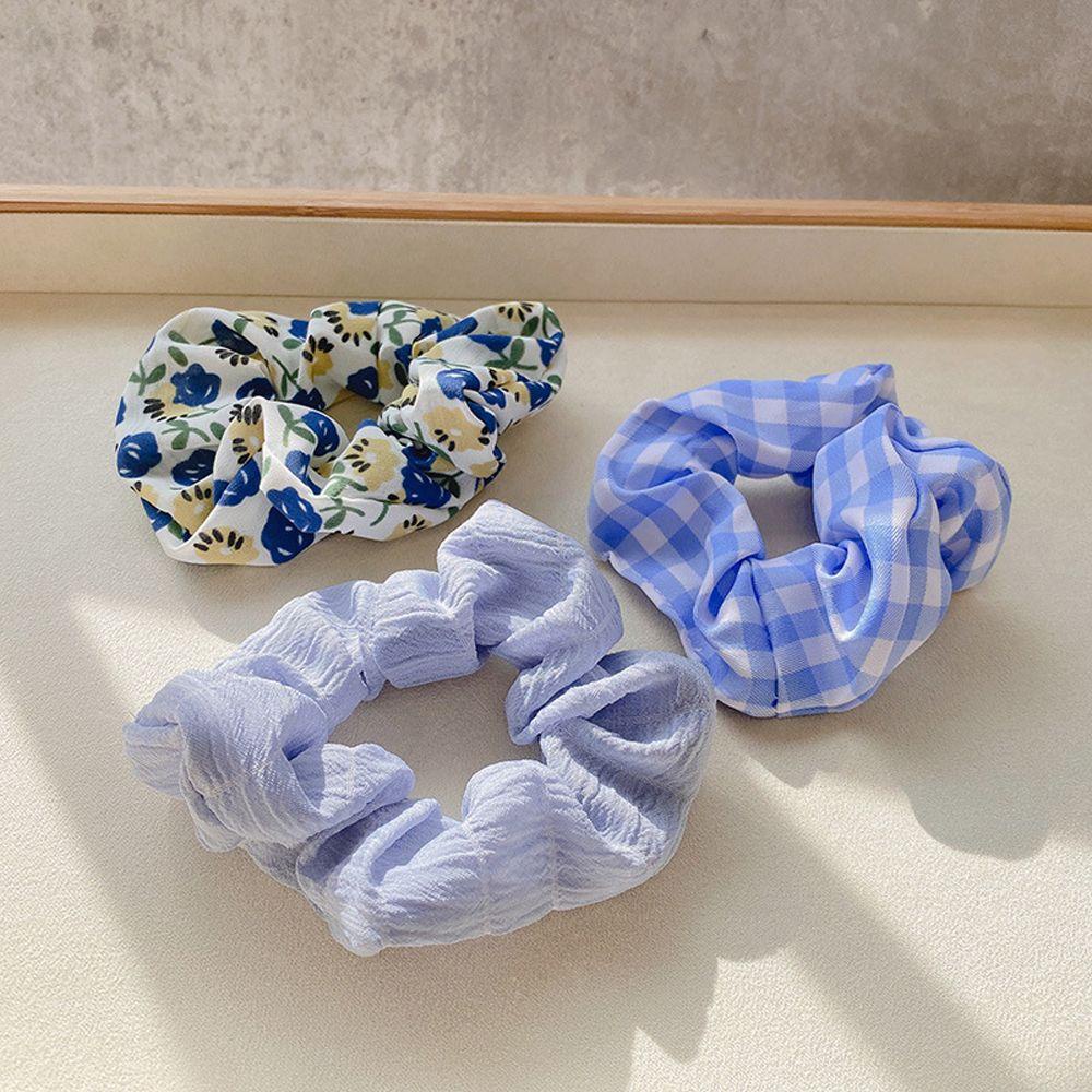 Băng Đô Cài Tóc Bằng Cao Su Họa Tiết Kẻ Ô Vintage Mùa Hè Cho Nữ WMES15H