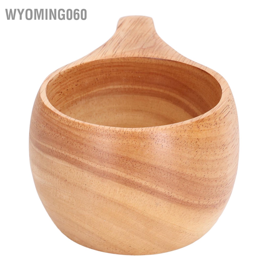 Wyoming060 200ml Single Hole Wooden Cup with Hanging Buckle Milk Coffee Portable Drinking for Home Office