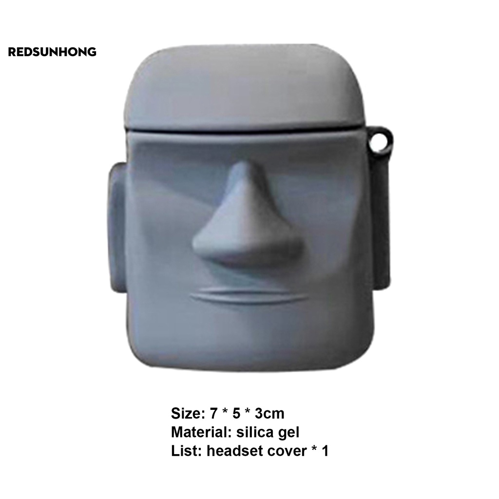 Vỏ bảo vệ hộp sạc tai nghe Bluetooth bằng silicon hình tượng đá 3D Elmo gọn nhẹ chống bụi