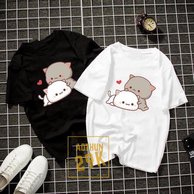 ALBUM 1082 - ÁO THUN UNISEX ĐEN MEOMEO COUPLE NHIỀU MÀU