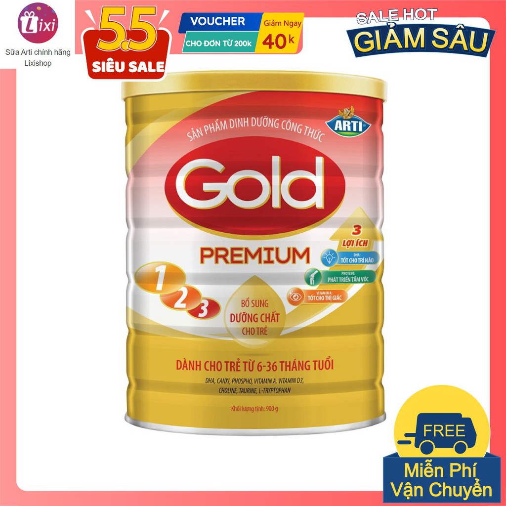 [Siêu rẻ] 💝FREESHIP💝 Sữa Arti Gold Premium 123 - 900G