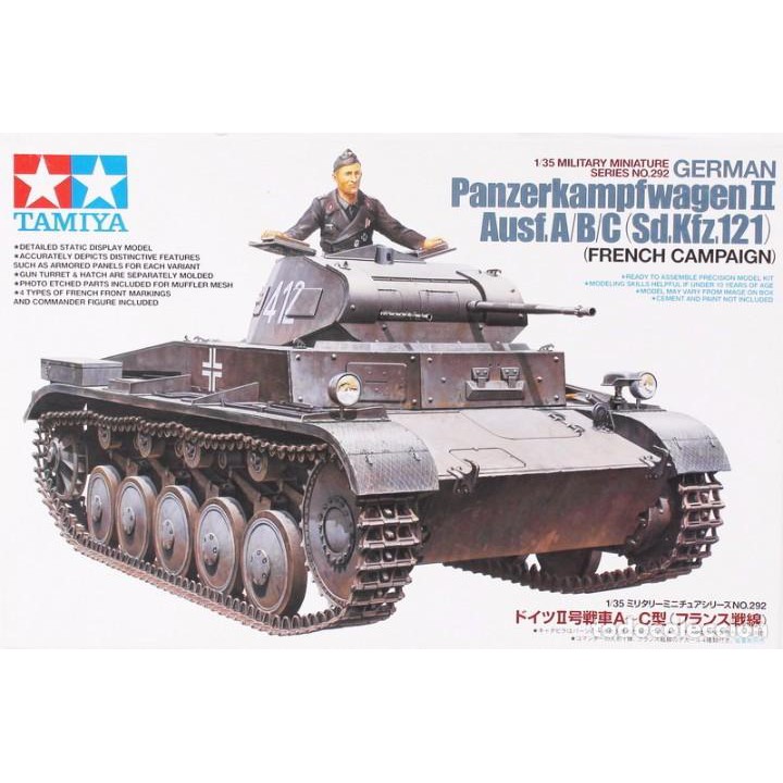 Mô Hình Lắp Ráp Tank Panzer kampfwagen II Ausf ABC Chính hãng Tamiya Tỉ Lệ 1/35