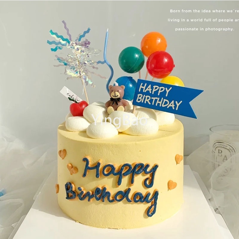 Set 2 Que Cắm Trang Trí Bánh Sinh Nhật Đính Chữ Happy Birthday