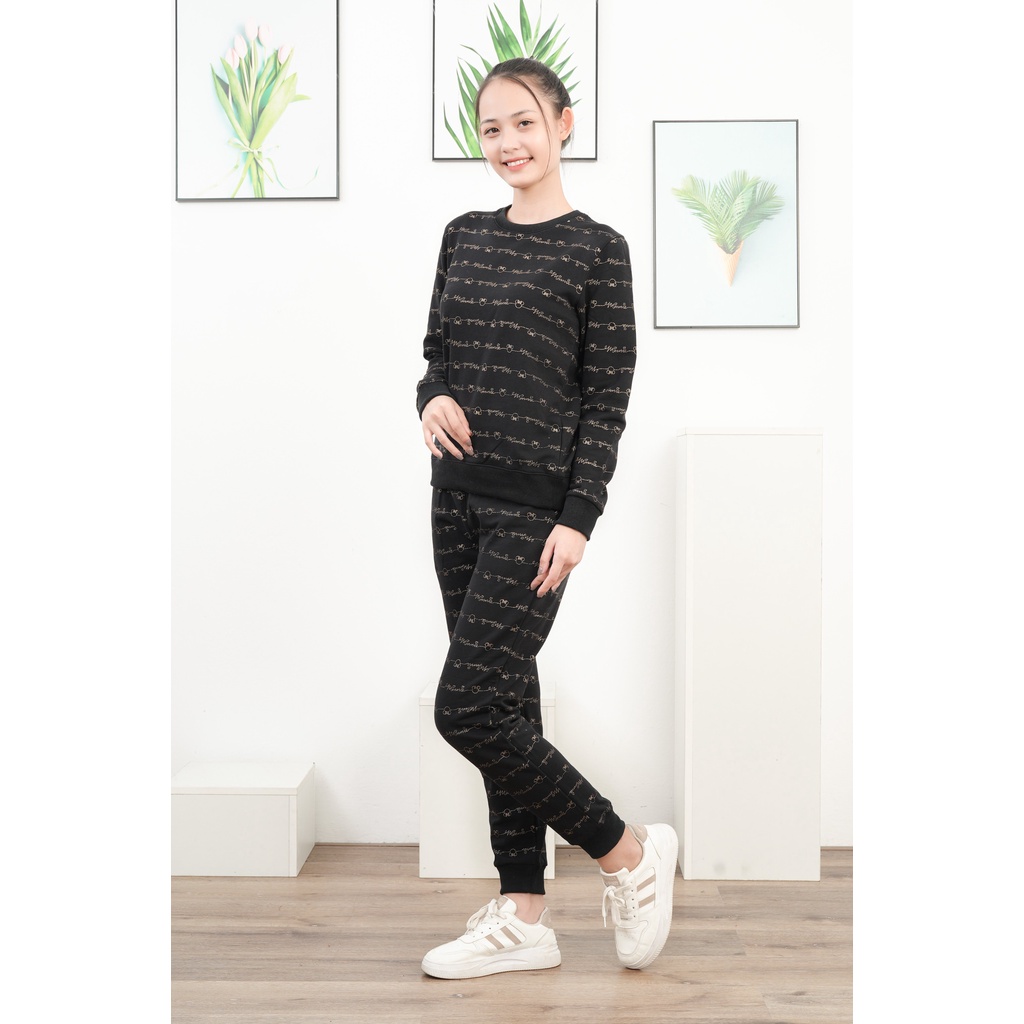 BỘ NỈ BÔNG CAO CẤP vnxk dày dặn, mềm mịn siêu ấm XUẤT HÀN set đồ nữ mùa đông năng động nhiều màu lựa chọn