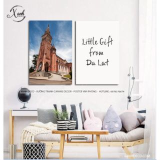Bộ 2 tranh canvas đà lạt tặng đinh treo