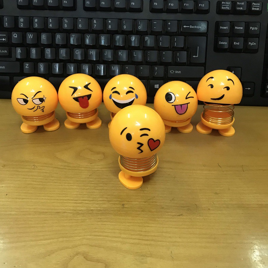 [HN nhận trong 2h, giá siêu rẻ]Combo 6 thú nhún Emoji lò xo ngộ nghĩnh 6 biểu cảm, lật đật dễ thương