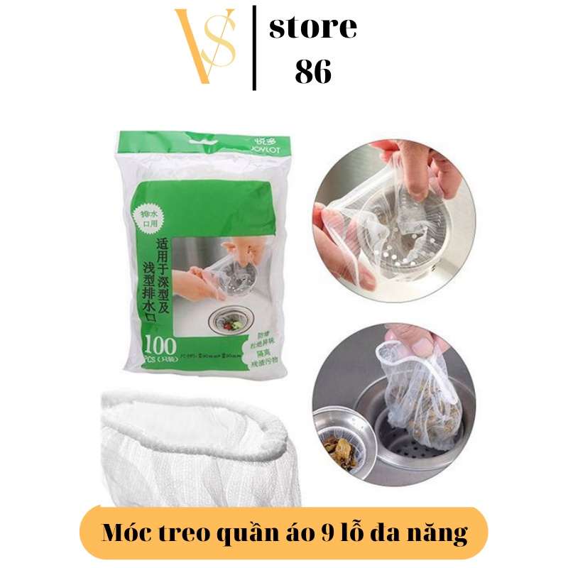Túi Lọc Rác Bồn Rửa Chén Bát Thiết Kế Kiểu Lưới Siêu Dai Đầu Có Chun Co Giãn Chống Tắc Nghẽn Ống [ Set 100 chiếc ]