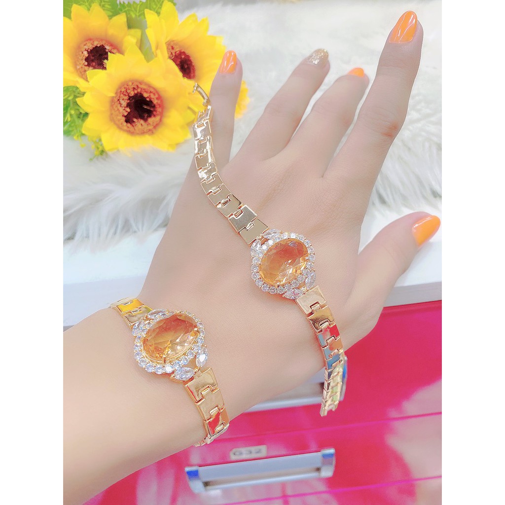 Lắc tay nữ UHA, lắc tay phong thủy bền màu thiết kế cao cấp sáng lấp lánh L1