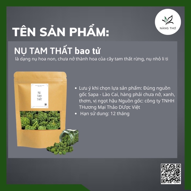 ✅ [Loại 1] 250gr Nụ Tam Thất Bao Tử Sapa Sấy Lạnh Nàng Thơ