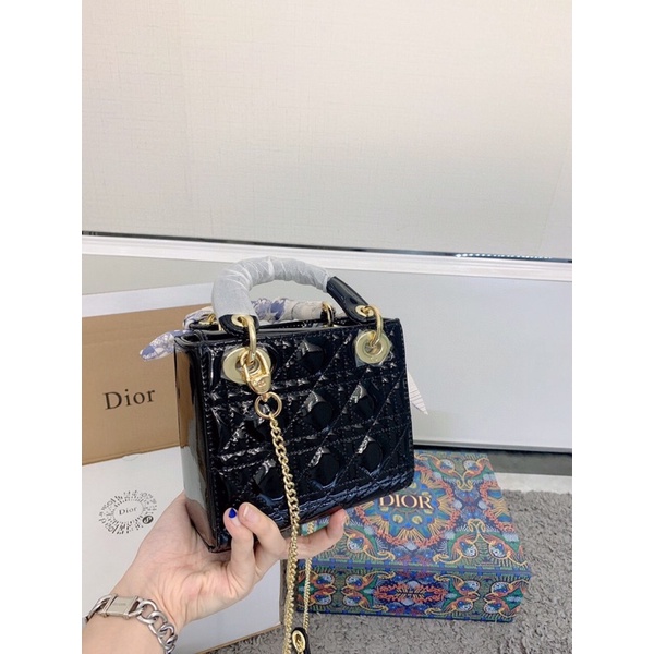 Túi xách Diỏr lady sz 17 chất da bò sẵn ship