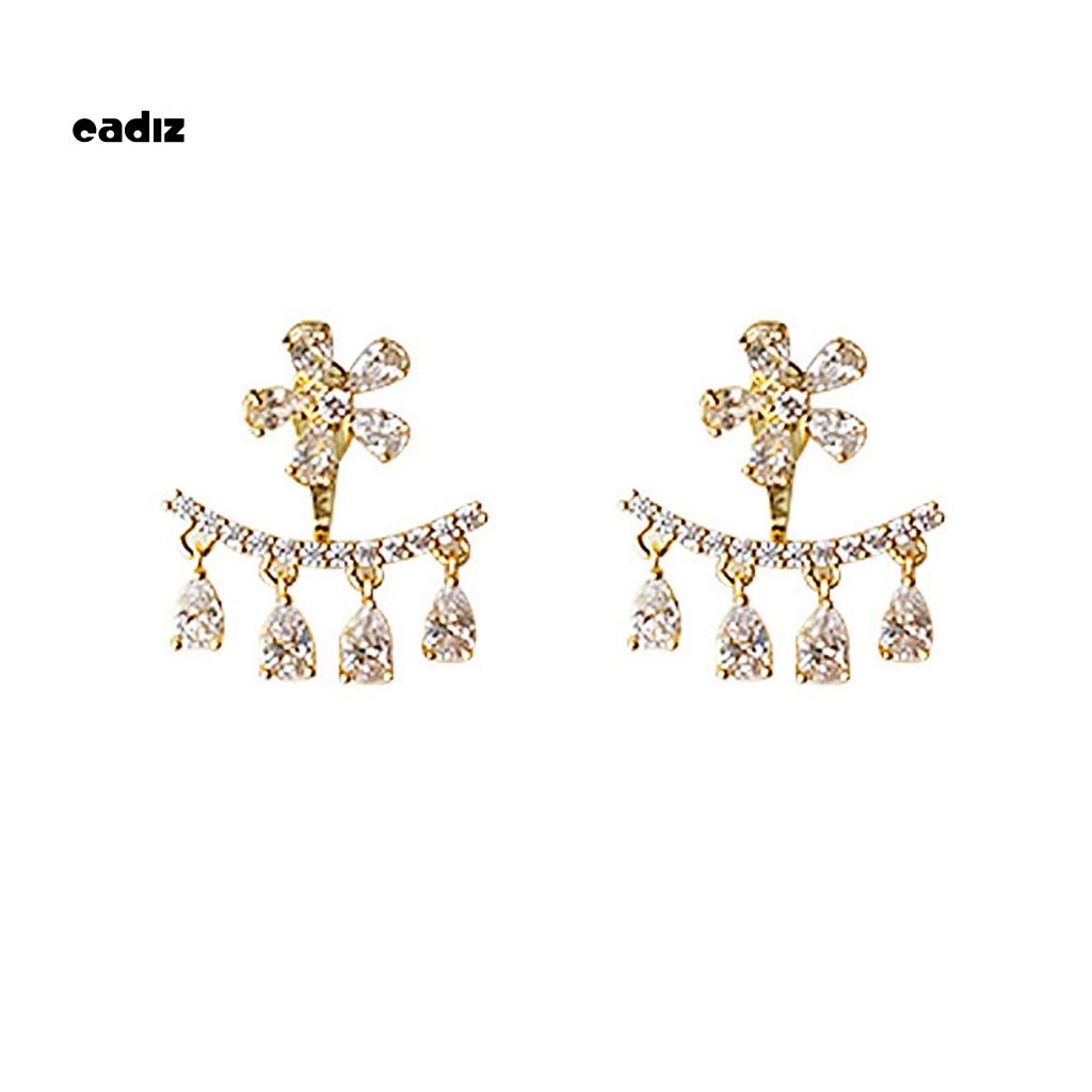 Khuyên Tai Hình Bông Hoa Đính Đá Sang Trọng Cho Nữ