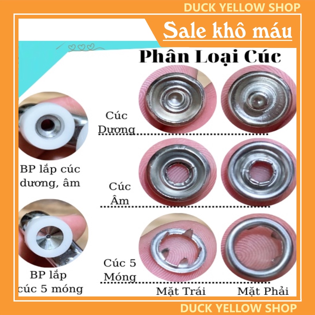 Kìm Bấm Cúc, Khuy, Khoen Quần Áo, Vành Áo (Tặng kèm 50 Cúc Bấm)