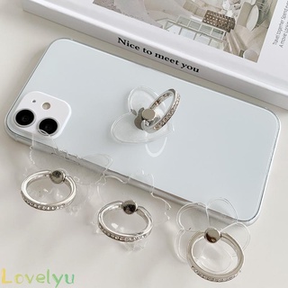 【LOVELYU】Transparent crystal ring  metal ring mobile phone bracket Acrylic ring bracket high quality【Good Quality】