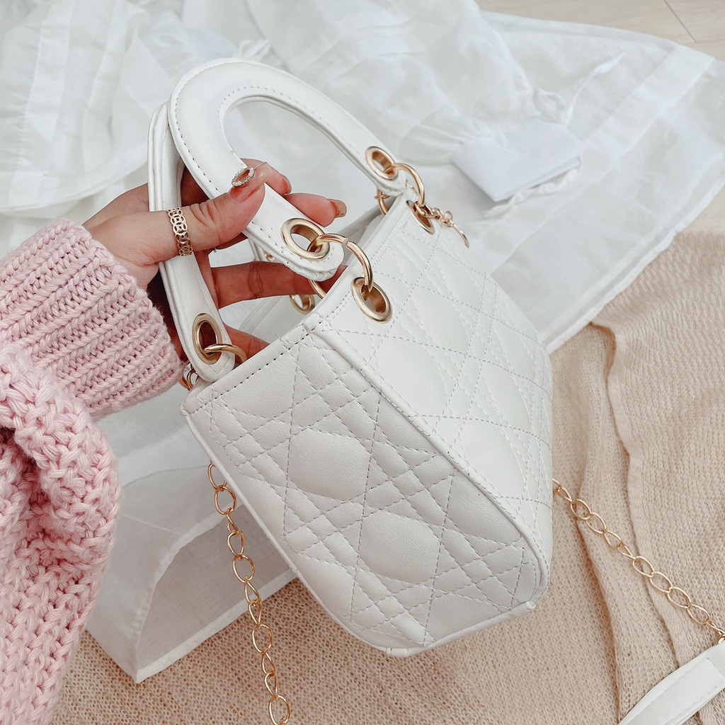 Túi Lady  Linh Store Túi Đeo Lady Nữ Vuông Trần Trám Nhiều Màu Phong Cách Sang Chảnh - LS14