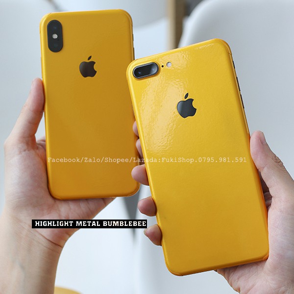 [IPHONE]Tấm Dán Skin mặt sau Glossy Bumblebee Vàng Full Viền Dành cho 5 6 7 8 6plus 7plus 8plus X XS XR XSMAX 11 PRO MAX