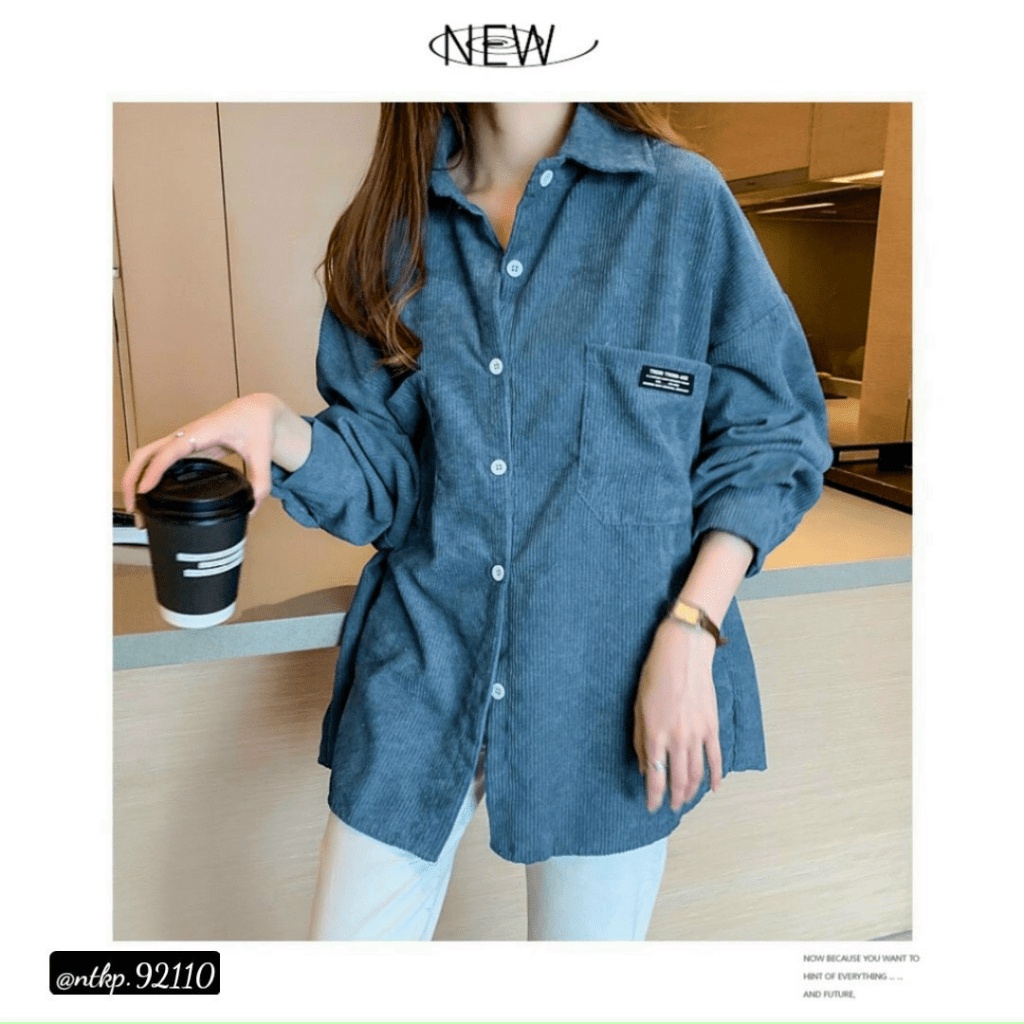 Áo Khoác Nhung Form Rộng 2 Túi Ngực Độc Đáo Phối Logo Thêu Cá Tính TP132 [NewUnisex]