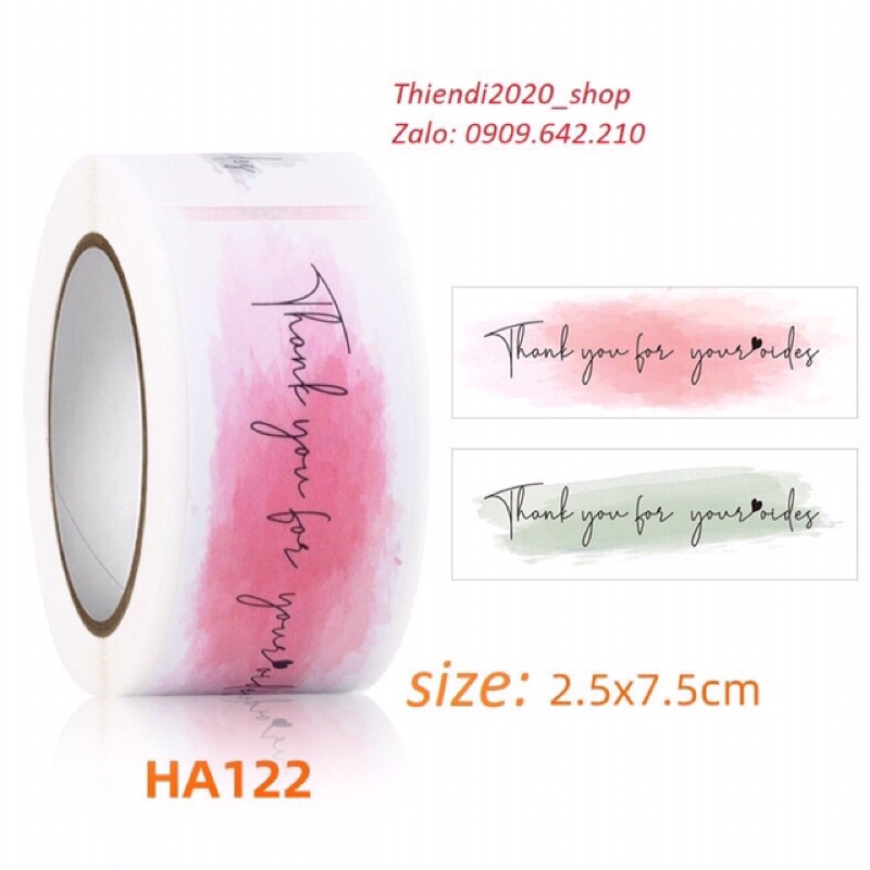 Cuộn 120 stick dán Thanh you vuông nhiều màu sắc