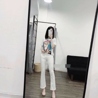 Quần jean giấy loe