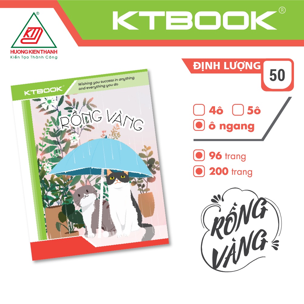 [Mã BAUIC50] Gói 20 cuốn Tập Học Sinh KTBOOK Giá Rẻ Rồng Vàng giấy trắng ĐL 50 gsm - 96 trang (20 cuốn/ lốc)