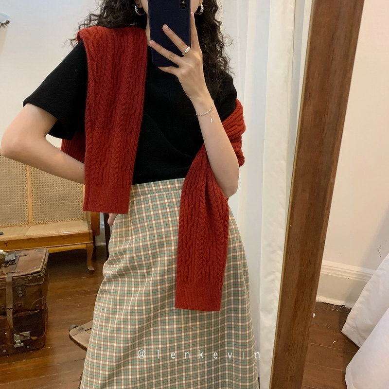 Áo khoác cardigan dệt kim cổ tròn kiểu Hàn Quốc đơn giản xinh xắn dành cho nữ