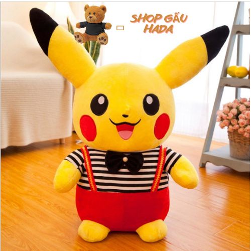 Gấu Bông Pikachu -Gấu Ôm Pikachu Mặc Áo Tinh Nghịch Dễ Thương - Vải Nỉ Nhung Hàn Quốc Cao Cấp Làm Quà Tặng Cho Bé