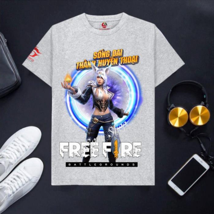 VHL Store [GIÁ XƯỞNG] Áo Free Fire màu ghi xám chất cotton cực mát Lãng Khách Nữ Hiệp VHL Store