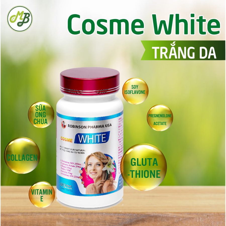 Viên uống trắng da, bổ sung Collagen, ngừa thâm, nám COSME WHITE chai 60 viên Medibeauty