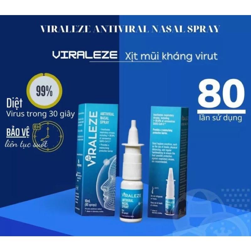 Hộp gồm 1 chai xịt mũi VIRALEZE Úc - Giúp bất hoạt sự lây lan và tấn công của biến chủng mới