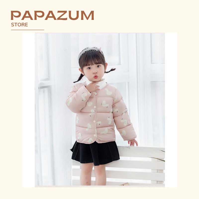 Áo phao lông vũ xuất Hàn siêu nhẹ cho bé giữ ấm cơ thể thu đông PAPAZUM SA1326
