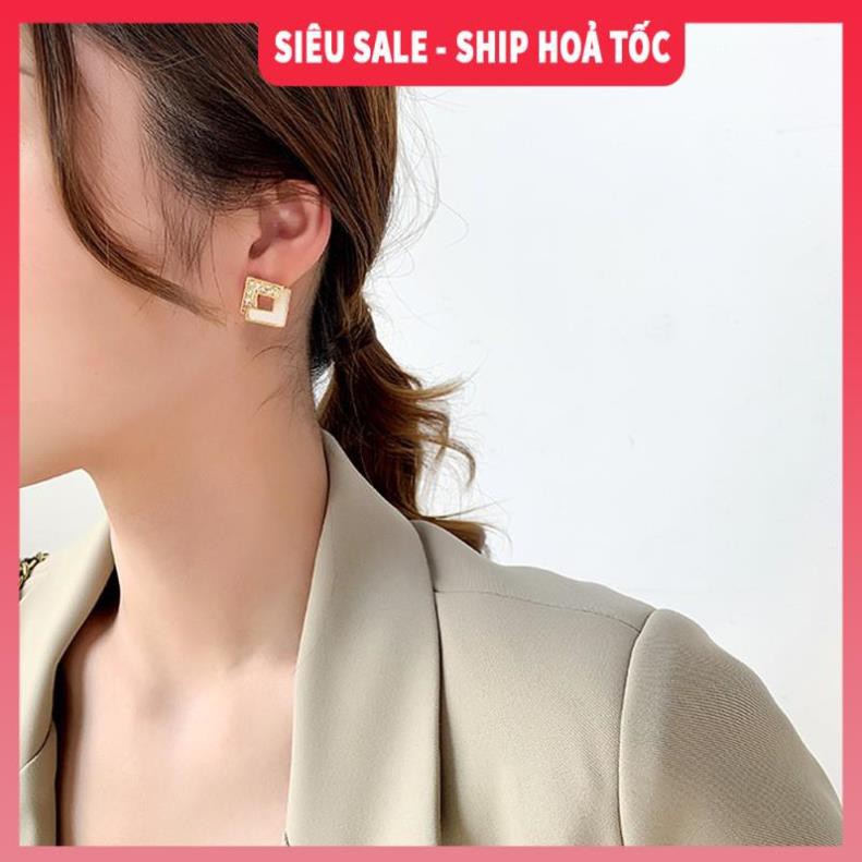 [SIÊU SALE - KÈM ẢNH THẬT] Bông tai đính đá hình thoi| Khuyên tai đẹp| Phong cách Hàn Quốc - Wink Accessories L1AS05