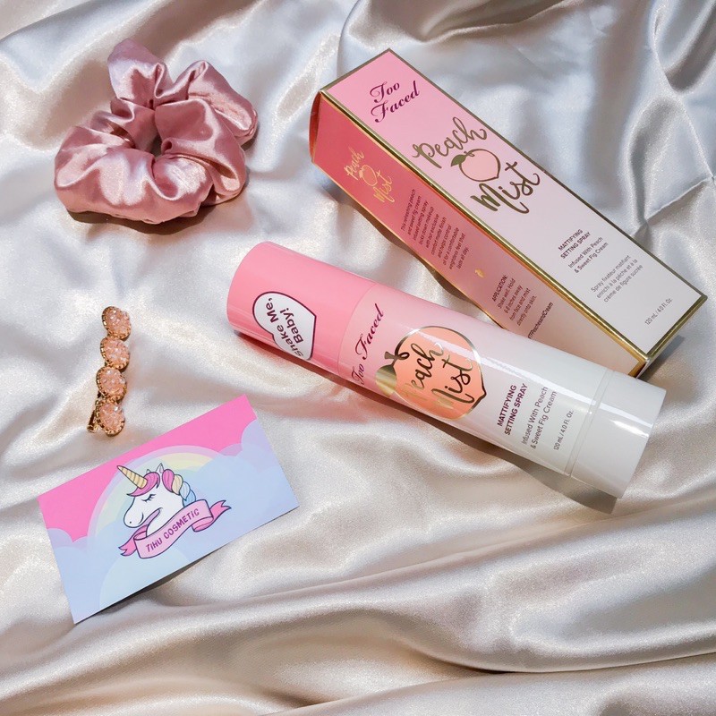 Xịt Makeup giữ lớp trang điểm lâu trôi Peach Mist Mattifying Setting Spray Too Faced