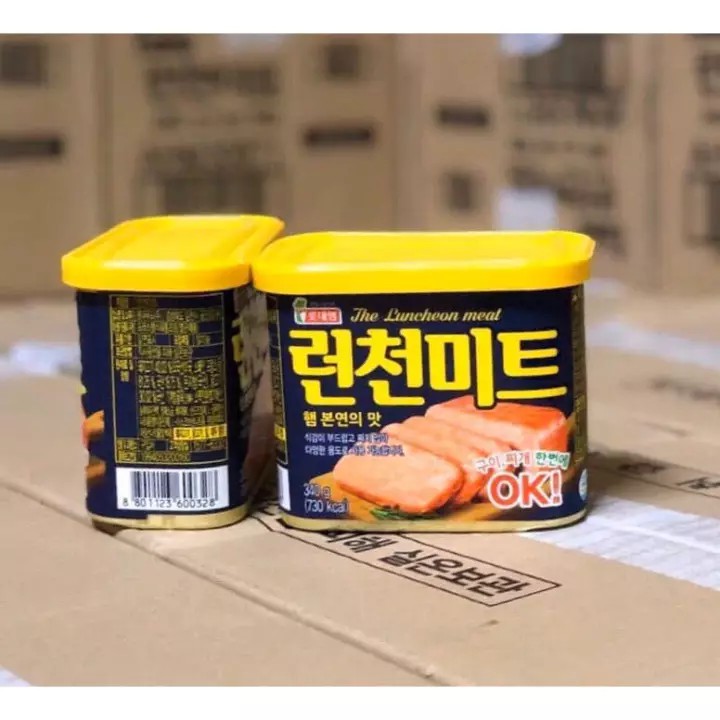 [2 Loại] Thịt Hộp Ăn Liền Luncheon Meat Lotte &amp; Dongwon 340gr - Hàn Quốc