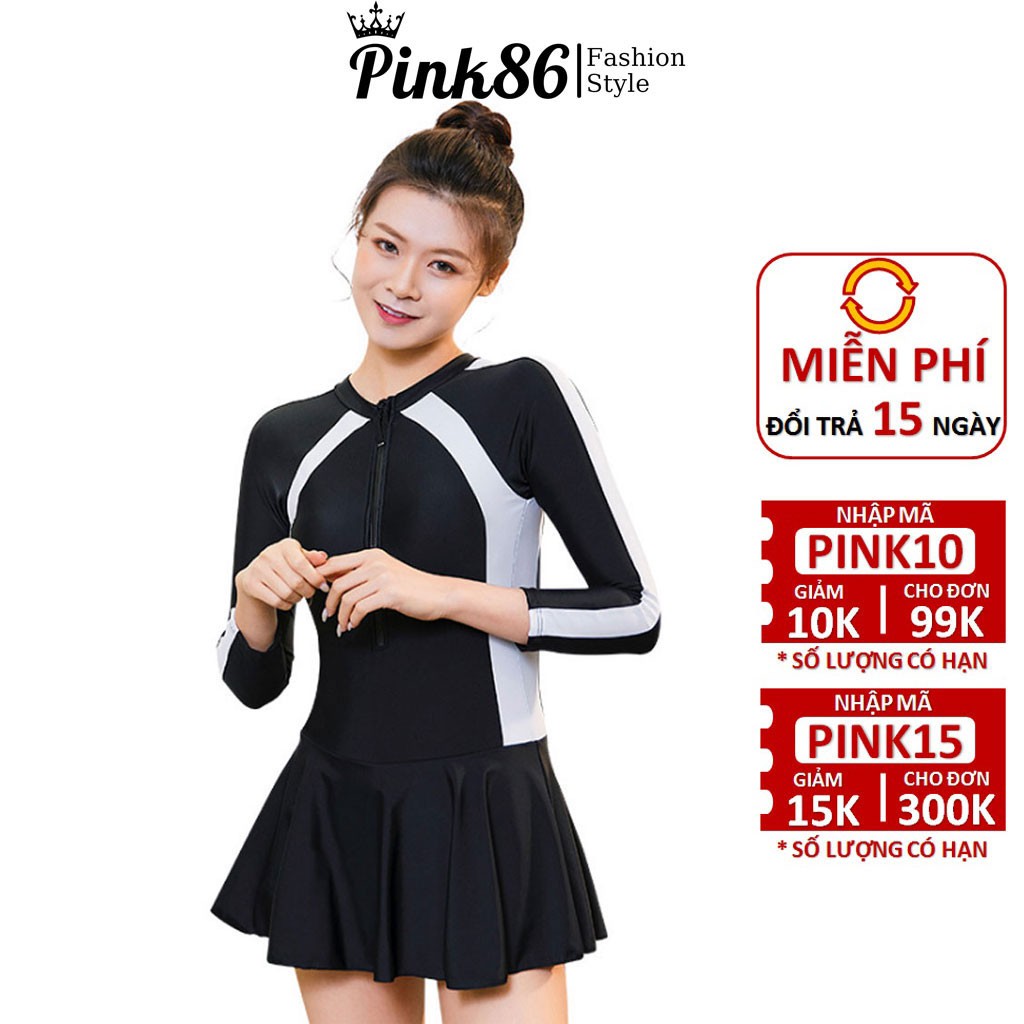 Đồ bơi nữ, đồ bơi dài tay dáng váy duyên dáng BK-344i
