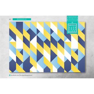 Decal gạch bông trang trí dạng cuộn - Set polygon