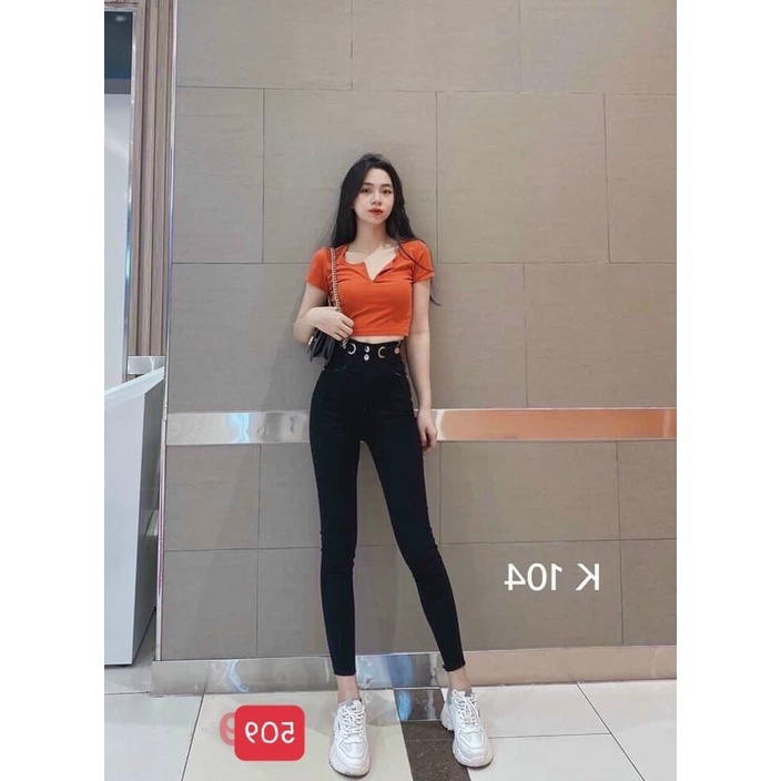 Quần jean nữ đen trơn cao cấp - Chất liệu Denim (Hàng chuẩn form) Thời Trang Nam Nữ Gemini KVC509