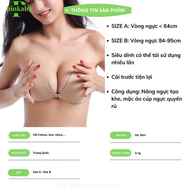 Miếng dán ngực ti nâng ngực, áo dán ngực tạo khe quyến rũ silicon PINKAHA