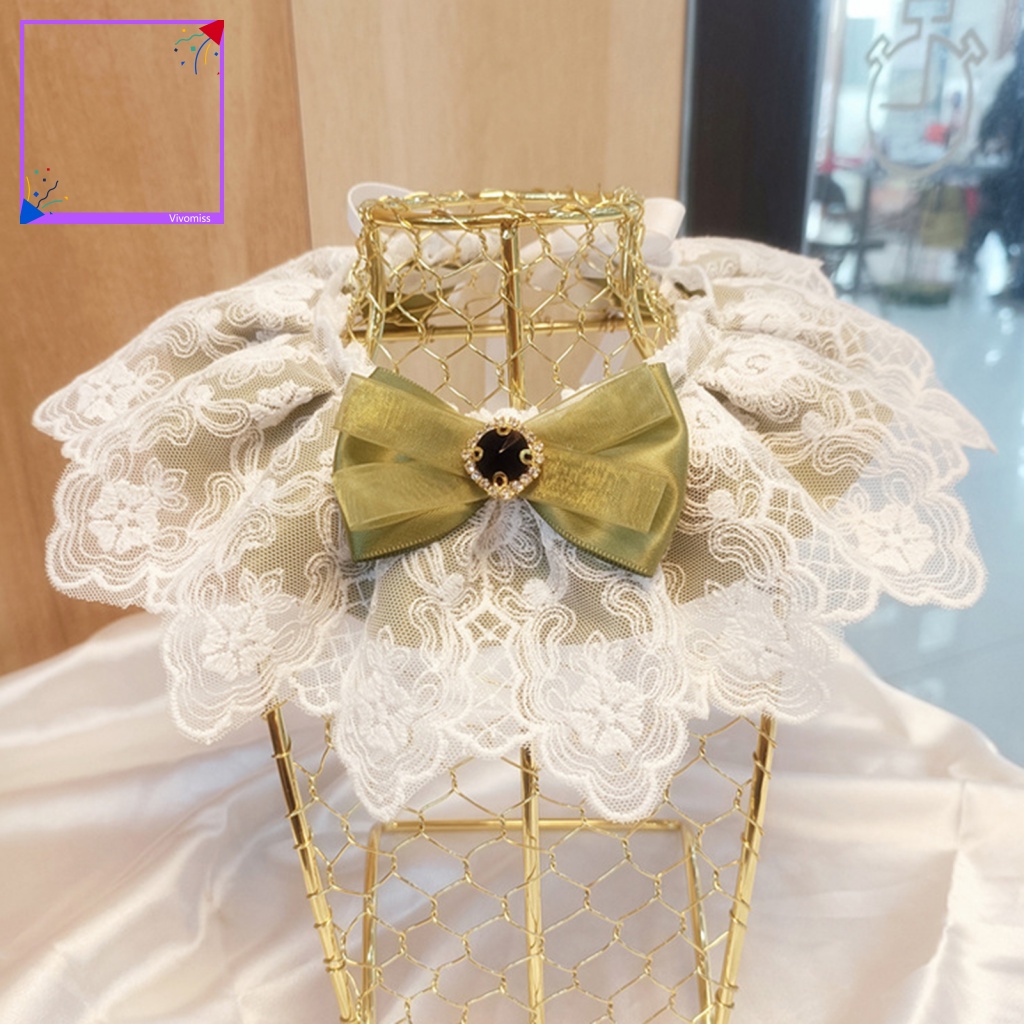 Yếm Đeo Cổ Đính Nơ 3 Màu Xinh Xắn Cho Cún Cưng