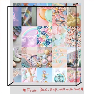 Wall Collage dán tường trang trí decor phòng ngủ - theme pastel