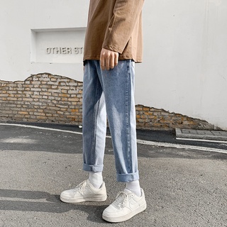 Quần jean baggy xanh nam, nữ ống rộng, dáng suông, không phai màu - J01