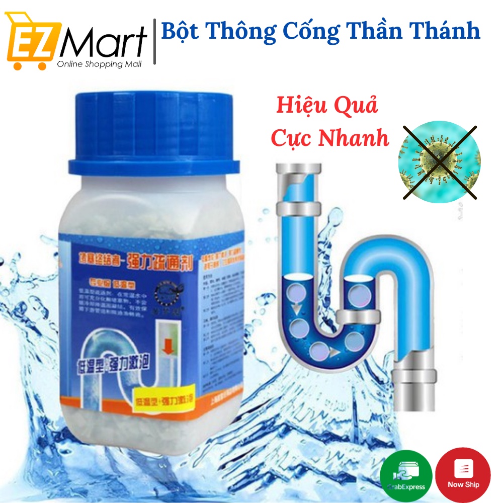 Chai Bột Thông Cống Siêu Thần Thánh, Thông Tắc Cống, Bồn Cầu, Đường Ống, Bồn Rửa Mặt- Loại Cực Mạnh