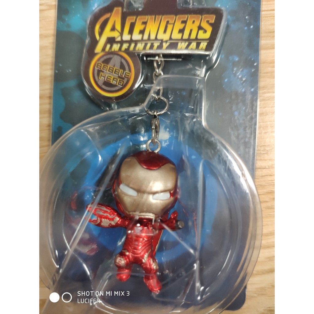  Mô hình, móc khóa Avenger Ironman chibi cổ lò xo  Ghàng nhiều L