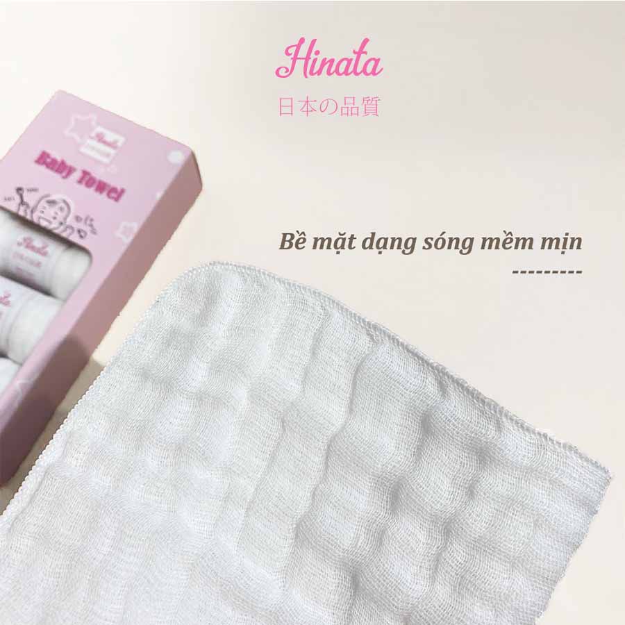 Khăn gạc HINATA - 100% Cotton, Không bụi bông, siêu mềm mịn an toàn cho trẻ sơ sinh